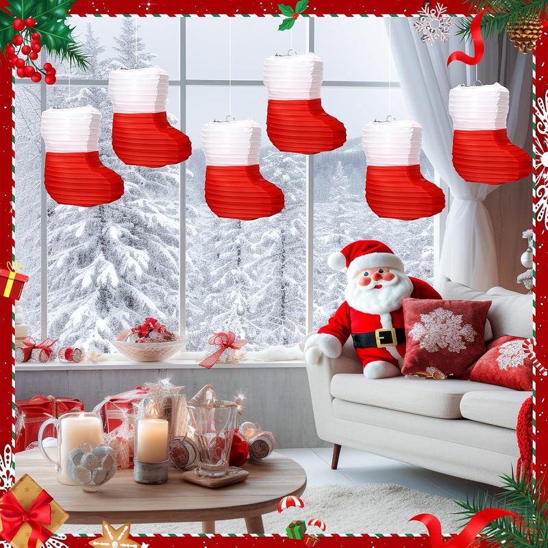 Christmas Stocking Hanging - 1 Pc Christmas Paper Lanterns Christmas