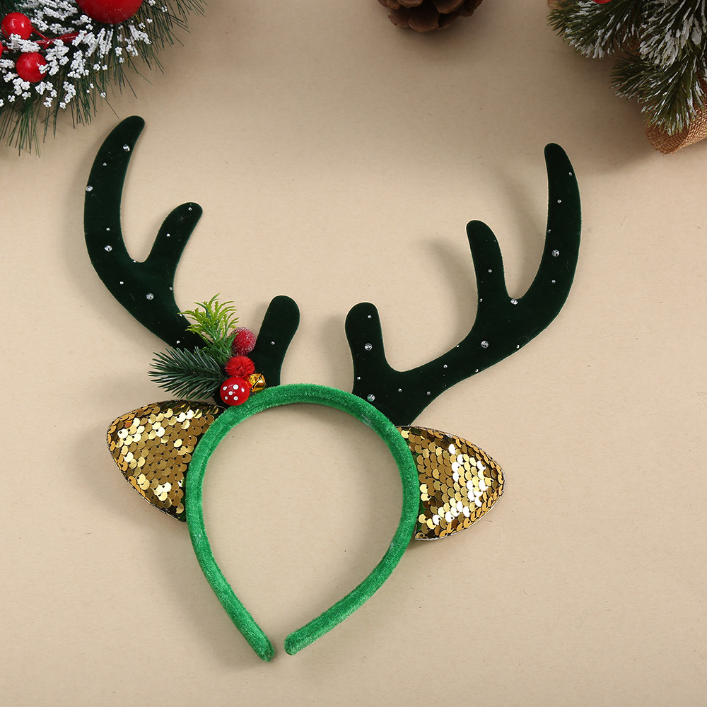 1pc Kids Christmas Sequin Rein - Reindeer Antlers Headband recension och pris