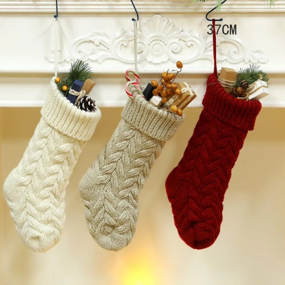 Knitted Christmas Sockings Flu - Christmas Stocking Hanging recension och pris