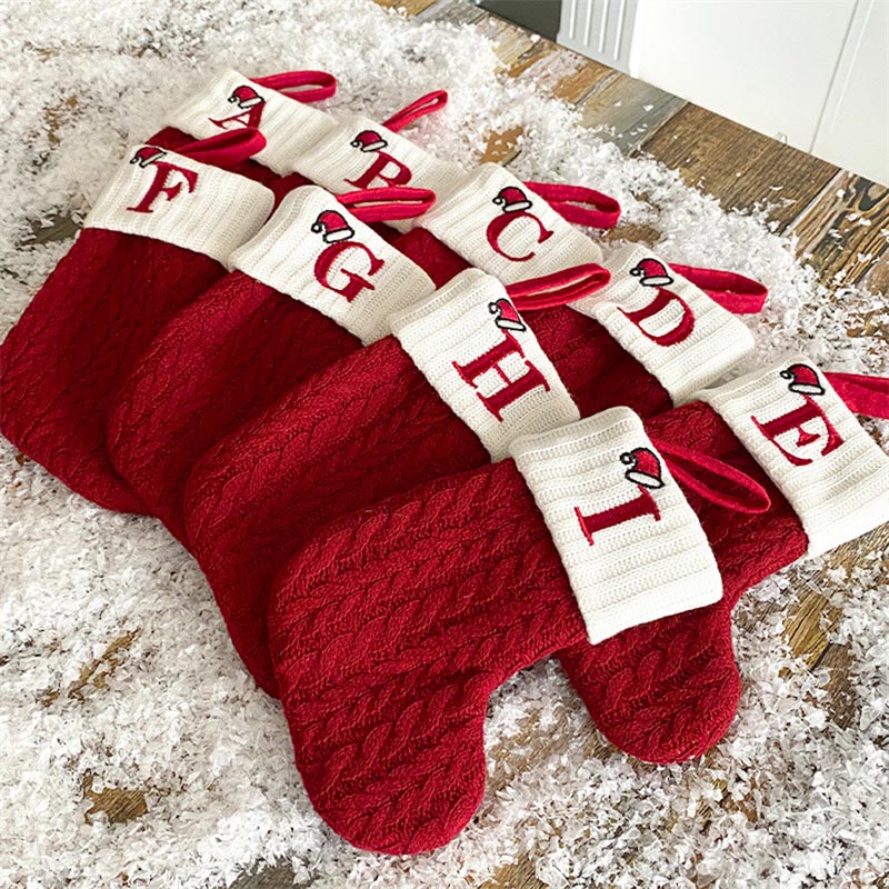 Christmas Socks Knitting Snowf - Christmas Stocking Hanging recension och pris