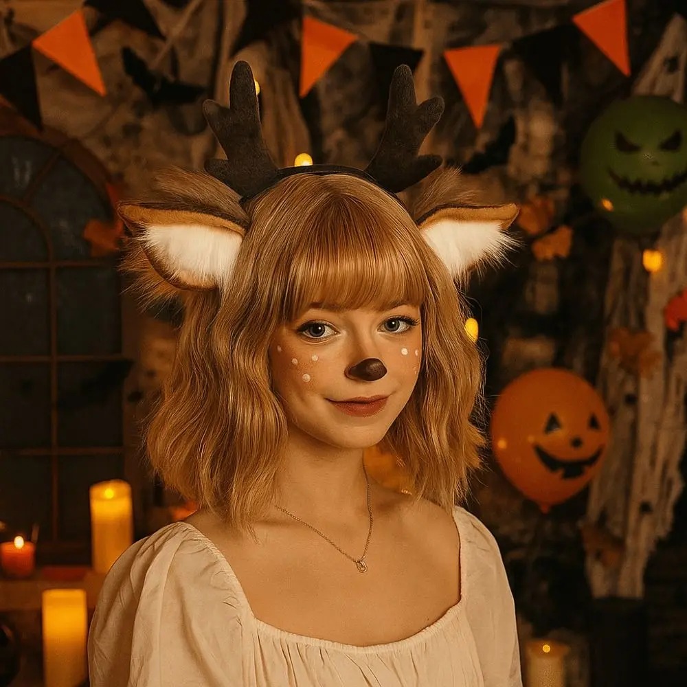 Fluffy Deer Ears Reindeer Antl - Reindeer Antlers Headband recension och pris