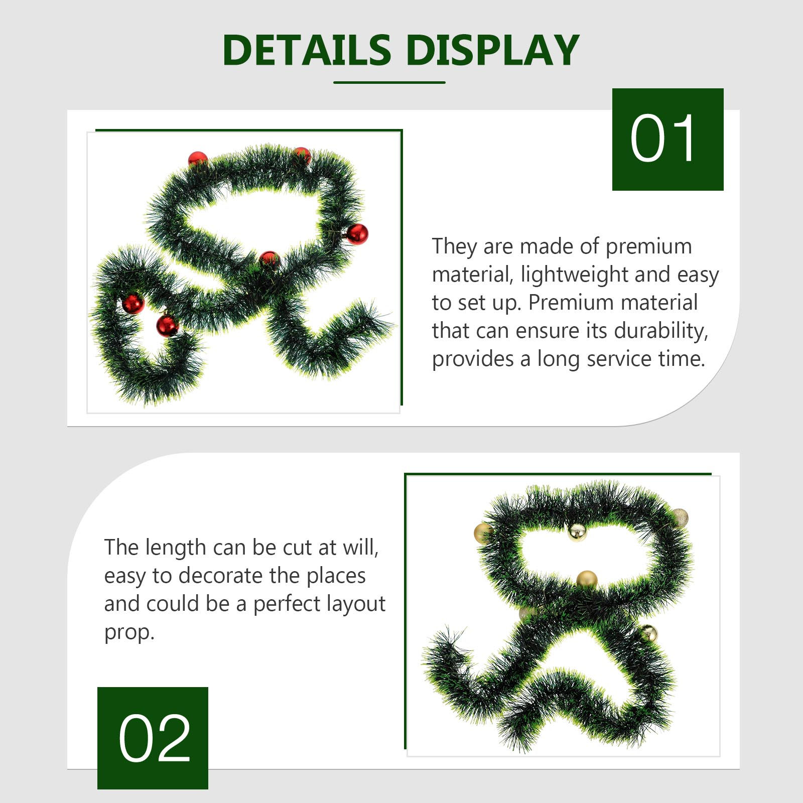 2Pcs Christmas Snowflake Tinse - Tinsel Garland Decoration recension och pris