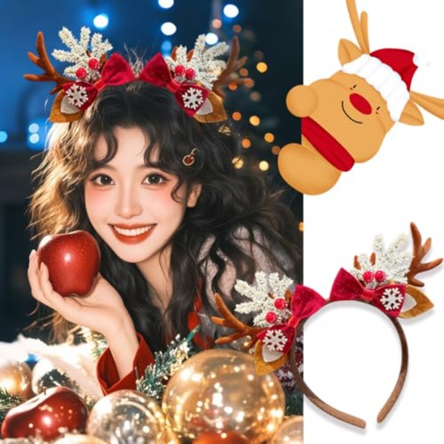 Cute Christmas Headband for Wo - Reindeer Antlers Headband recension och pris